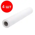 Комплект 4 шт, Рулон для плоттера 610 мм х 45 м х втулка 50.8 мм, 80 г/м2, белизна CIE 146%, BRAUBERG, 114181