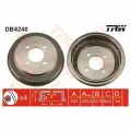 Барабан тормозной TRW DB4240 для Mitsubishi Carisma, Colt IV, V, Lancer V, VI, Mirage V