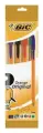 10 шт, Ручки шариковые BIC Orange Original, набор 4 цвета, узел 0,8 мм, линия 0,3 мм, пакет, 8308541
