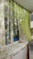 Кухонная шторка салатовые цветы, ширина 3м, высота 1,7м