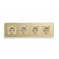 Розетка электрическая 4 поста АC, зарядка 10W, стекло 299х86 мм, цвет золотой