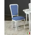 Стул деревянный дезире 41, массив бука, эмаль белая , без патины , синий