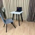 Игровой стол Ник 60*60 см. Столешница Белая 22 мм. Чёрные ножки