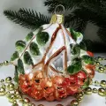 Irena-Co елочная игрушка, стекло Гроздь рябины (9х8х6см)