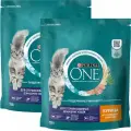 PURINA ONE для взрослых стерилизованных кошек живущих дома с курицей и злаками (0,75 + 0,75 кг)