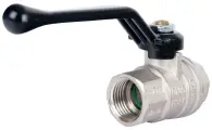 Кран латунный шаровой Bugatti Oregon 300 муфтовый(ВР/ВР), рычаг, латунь Ду 15 (1/2)