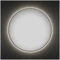 Настенное зеркало в ванную с подсветкой Wellsee 7 Rays' Spectrum 172200150 : влагостойкое круглое зеркало 80 см с черным матовым контуром