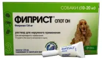 Фиприст Спот Он KRKA капли от блох и клещей для собак от 10 до 20 кг 3 пипетки