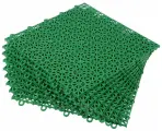 Экологическое покрытие из прочного пластика для сада, 34х34 см, цвет зелёный, 9 шт. Практичная и качественная имитация натуральной травы. Подходит для использования на детских и спортивных площадках.