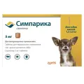 Zoetis  таблетки от блох и клещей Симпарика для собак весом 1,3-2,5 кг, 5 мг 3 шт. в уп., 1 уп.