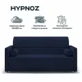 Диван-кровать, Прямой диван HYPNOZ Palma, механизм Аккордеон, синий, 174х103х92 см