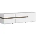 Коллекция Ультра Тумба ТВ №2 Белый/Белый Глянец (фасады МДФ глянец, для телевизора, с полками, с ящиками, напольная)