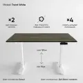 Компьютерный стол с подъемным механизмом регулируемый по высоте 2-х моторный liftdesk Trend Белый, Дуб Давос трюфель, ЛДСП Egger 138х68х2.5 см