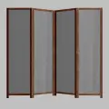 Ширма Серая в Венге - 4 створки. Лёгкая стильная тканевая перегородка от производителя ширмы. РФ. Высота 180см