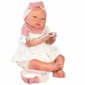 Кукла Antonio Juan Реборн испанская Александра в белом 52 см мягконабивная 81278