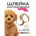 Шлейка для собак мелких пород анатомическая размер XS, светоотражающая, коричневая