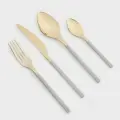 Столовые приборы, 6 перс, 24 пр, сталь, золотисто-бежевые, Milano