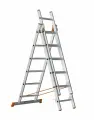 Лестница строительная алюминиевая трехсекционная легкая индустриального типа Sarayli. 4 метра 7 ступеней нагрузка 150кг
