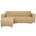 Чехол на угловой диван с оттоманкой слева Venera, цвет Какао