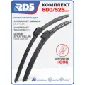 600 525 мм. Крепление Hook. Комплект бескаркасных щеток стеклоочистителя RD5 дворники на Chevrolet Camaro ; Шевроле Камаро; Dodge Stratus; Додж Стратус