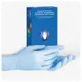 Перчатки нитриловые смотровые 50 пар (100 шт.), размер M (средний), голубые, SAFE&CARE, ZN302