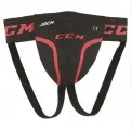 Хоккейная защита паха CCM JOCK JR BK/RD, юниорская, черный/красный, раковина игрока