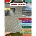 Резиновое покрытие напольное в рулоне 1.2 х 3.5 (Монета, цвет серый) Резиновая дорожка для авто, гаража, ступень, для лифта