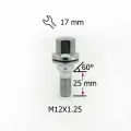 Болт колесный M12x1,25 Прессшайба, Пежо, ключ 17мм