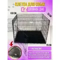 Клетка для собаки 100х70х76см 2 двери, фальшдно, двойное дно / клетка для кролика, для животных / Вольер для квартиры