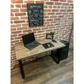 Компьютерный стол из массива натурального дерева, лофт, 60х120х75