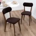 Стулья для кухни SANYAK комплект 2 шт мягкие со спинкой для обеденной зоны, велюр, Коричневый