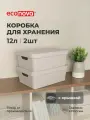Набор ящиков с крышкой универсальный LUXE, 38х27,6х14 см, 12л, 2 шт, светло-бежевый