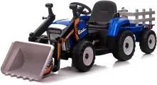 Детский электромобиль XMX трактор с ковшом и прицепом (синий, EVA, пульт, 12V) - XMX611U-BLUE