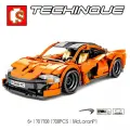 Конструктор Sembo Спорткар McLaren P1 инерционный двигатель, 708 деталей, 701708