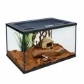 MCLANZOO Террариум стеклянный с верхней крышкой, чёрный, 40х28хН23см