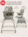 Стульчик для кормления Happy Baby ROMEO, детский стульчик, сиденье 360, до 25 кг, поворотные колеса, оливковый