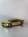 Машинка инерционная Dodge Challenger SRT золотой металик, металлическая, модель 1:24, свет/звук/гудок