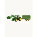 Машинка Bruder John Deere 7R 350 с погрузчиком и прицепом 03155 1:16, зеленый
