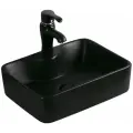 Раковина SantiLine 48 SL-1011MB Черная матовая фаянс накладная 48