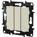 Выключатель встраиваемый Legrand Structura 3 клавиши, цвет слоновая кость