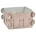 Настольная корзинка для сервировки и декора Shlesser, ADJ, 13х13х8см, кожа, цвет: пепельная роза