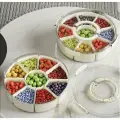 Органайзер для сервировки /емкость для орехов/ коробка для закусок и конфет /, круглая герметичная коробка влагостойкий контейнер для фруктов и пищевых продуктов
