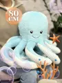Осьминог игрушка мягкая большая 80 см, голубой