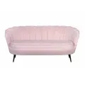 Прямой дизайнерский диван ракушка, Pearl triple pink, пыльно-розовый с черными ножками