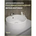 Раковина Teymi Lina S накладная D40 с полочкой под смеситель, Белая Матовая T50191