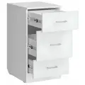 Тумба 3 ящика (Ш40*В75*Г45) Белая матовая, шариковые направляющие, ящики меняются