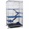 Клетка для шиншилл № 1 4 этажа, на колесах выдвижной поддон, укомплектованная 79х52х140 см