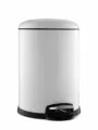 Ведро мусорное с микролифтом и педалью 8 литров с защитным покрытием от отпечатков пальцев, цвет белый глянец