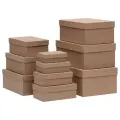 Набор коробок 10 в 1 Крафт однотонный, 30.5x20x13 - 12x6.5x4 см