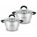 Набор кастрюль Kamille из 4 предметов (1.8л, 2.5л) из нержавеющей стали KM-5753